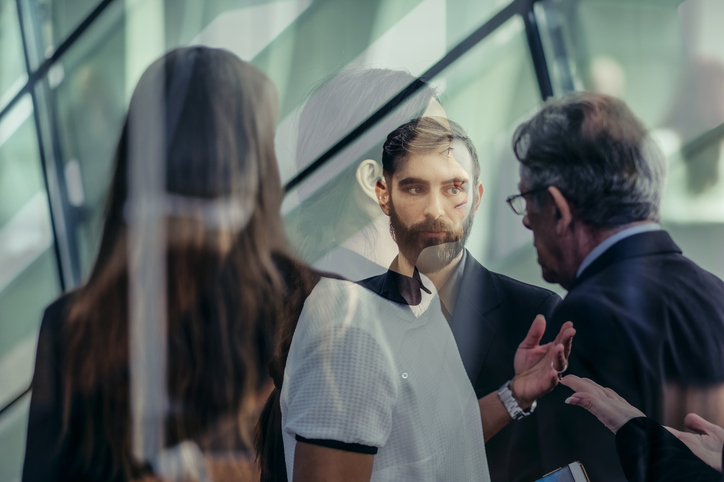 Abstract group of business people in the office